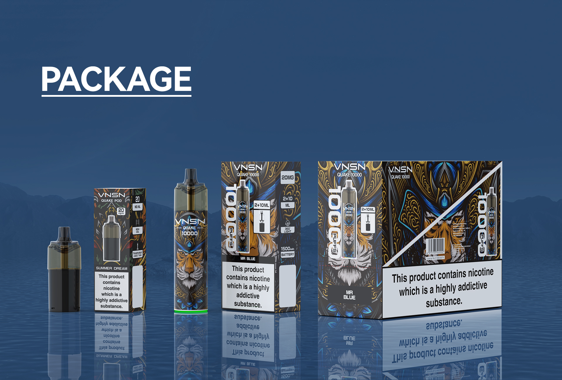 VNSN QUAKE 10000 2+10ML POD - POD SYSTEM - 12