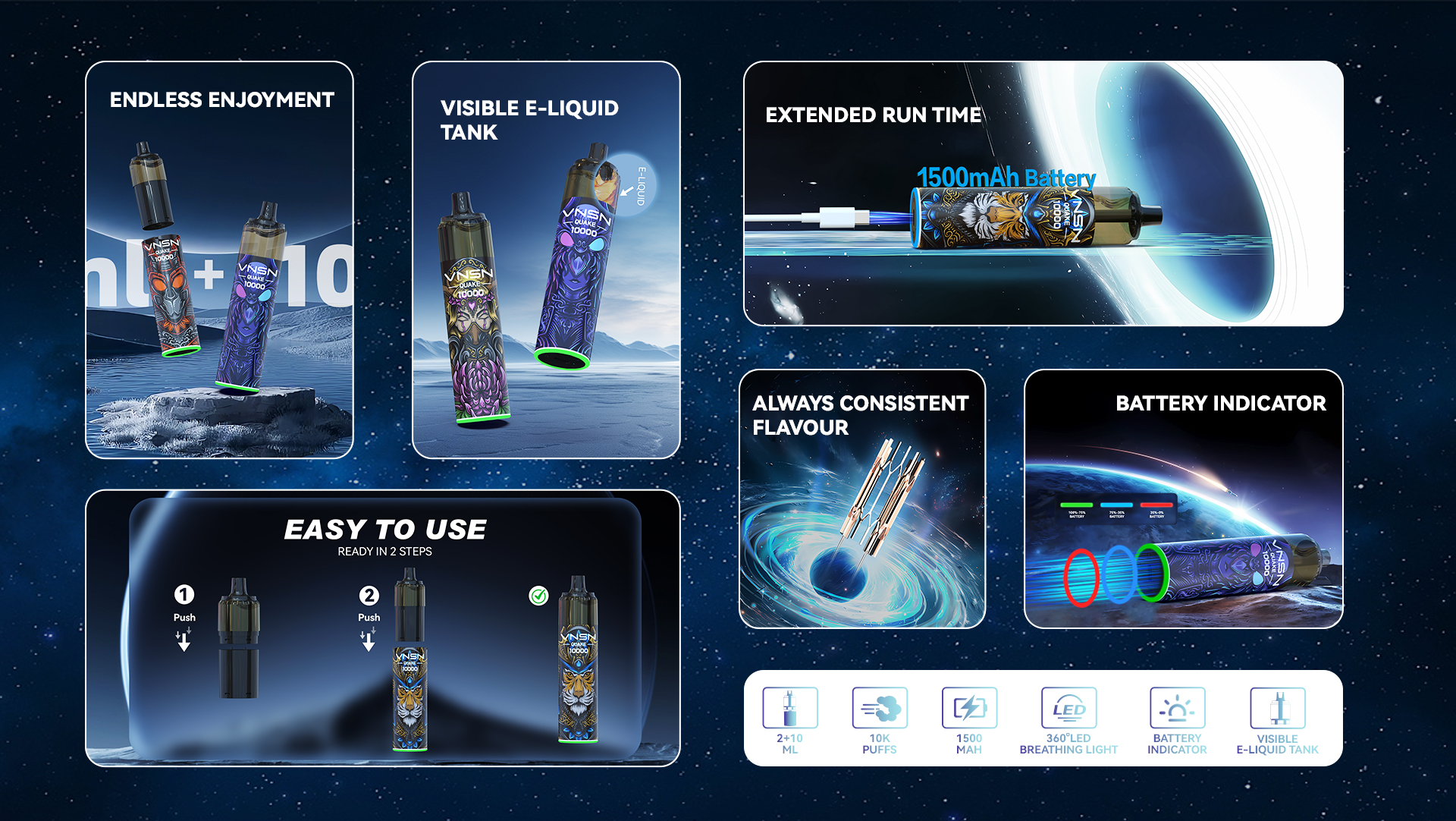 VNSN QUAKE 10000 2+10ML POD - POD SYSTEM - 2