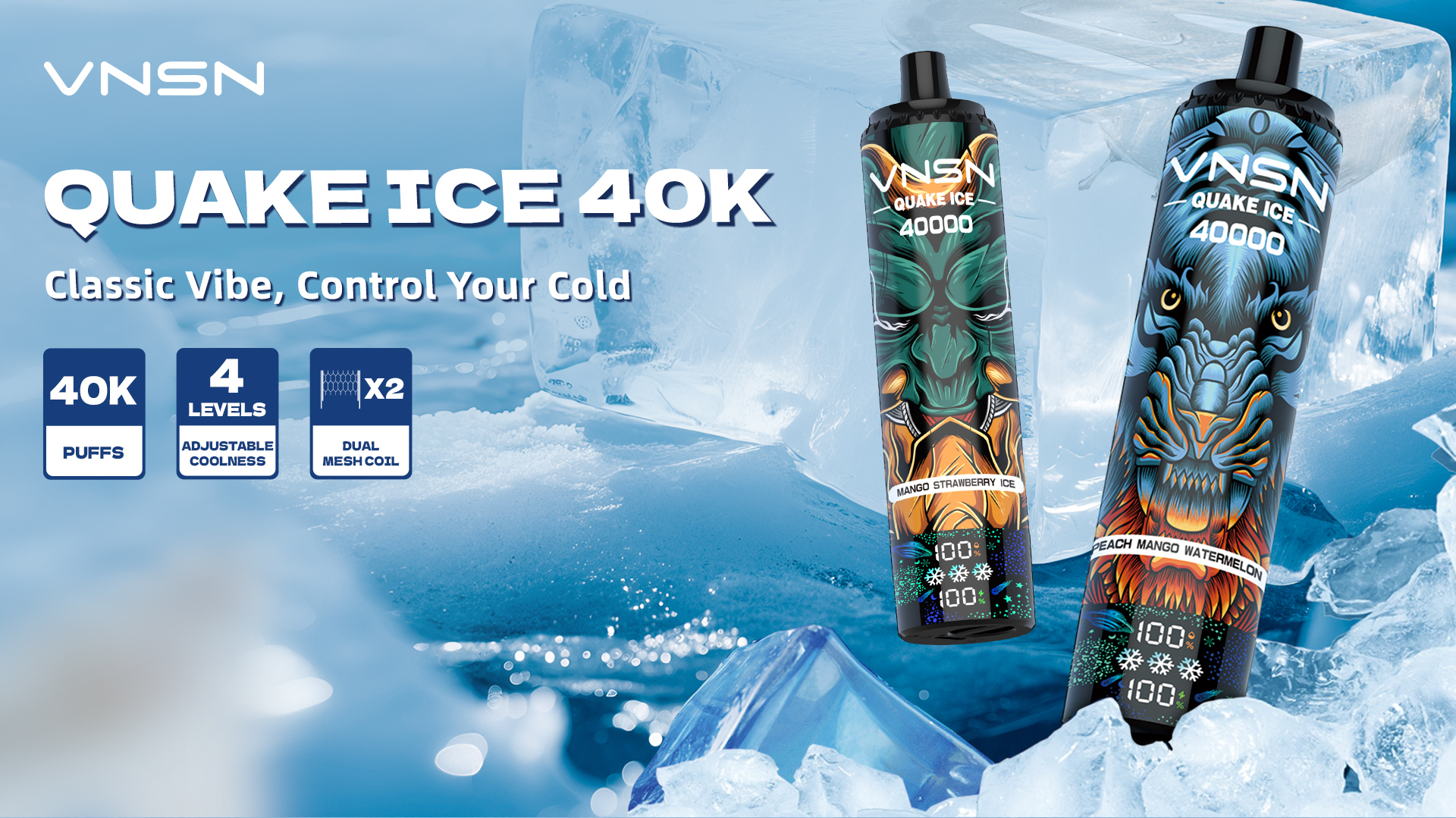 VNSN QUAKE ICE 40000 DISPOSABLE POD - DISPOSABLE - 1