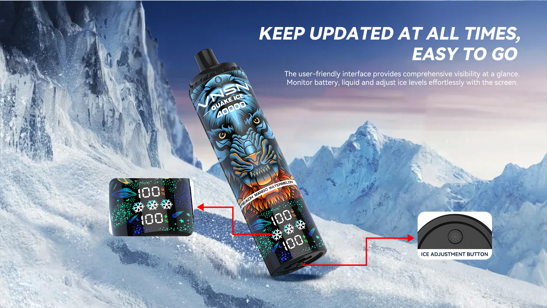 VNSN QUAKE ICE 40000 DISPOSABLE POD - DISPOSABLE - 7